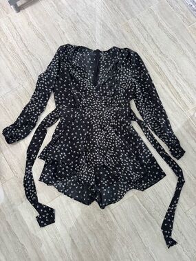 Black Polka Dot Romper